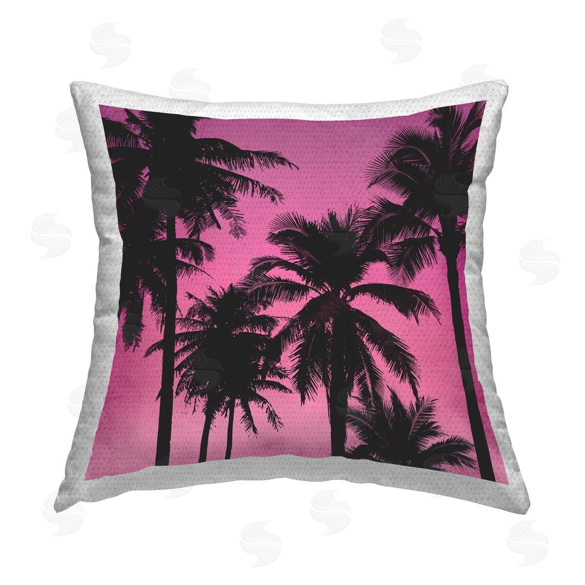 Mia Jensen Palm Trees on Pink Outdoor Quick-Dry Polyester Printed Throw Pillow
