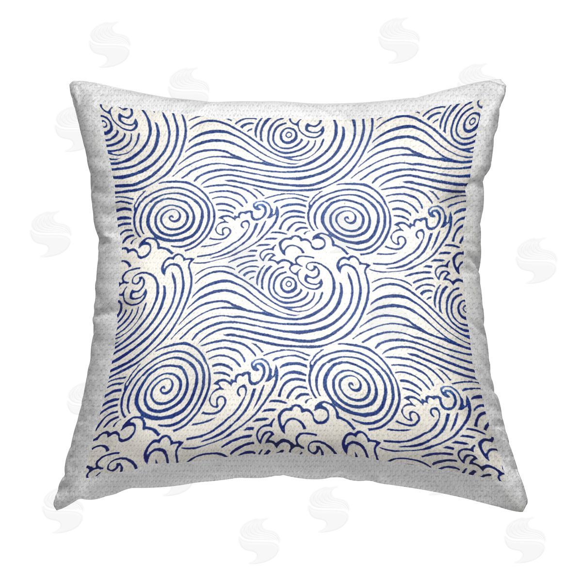 Marie le Moal Nautical Wave Pattern Outdoor Quick-Dry Polyester Printed Throw Pillow
