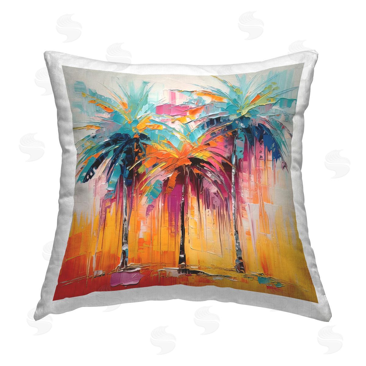 Irena Orlov Modern Palm Trees Printed Plush Polyester Throw Pillow