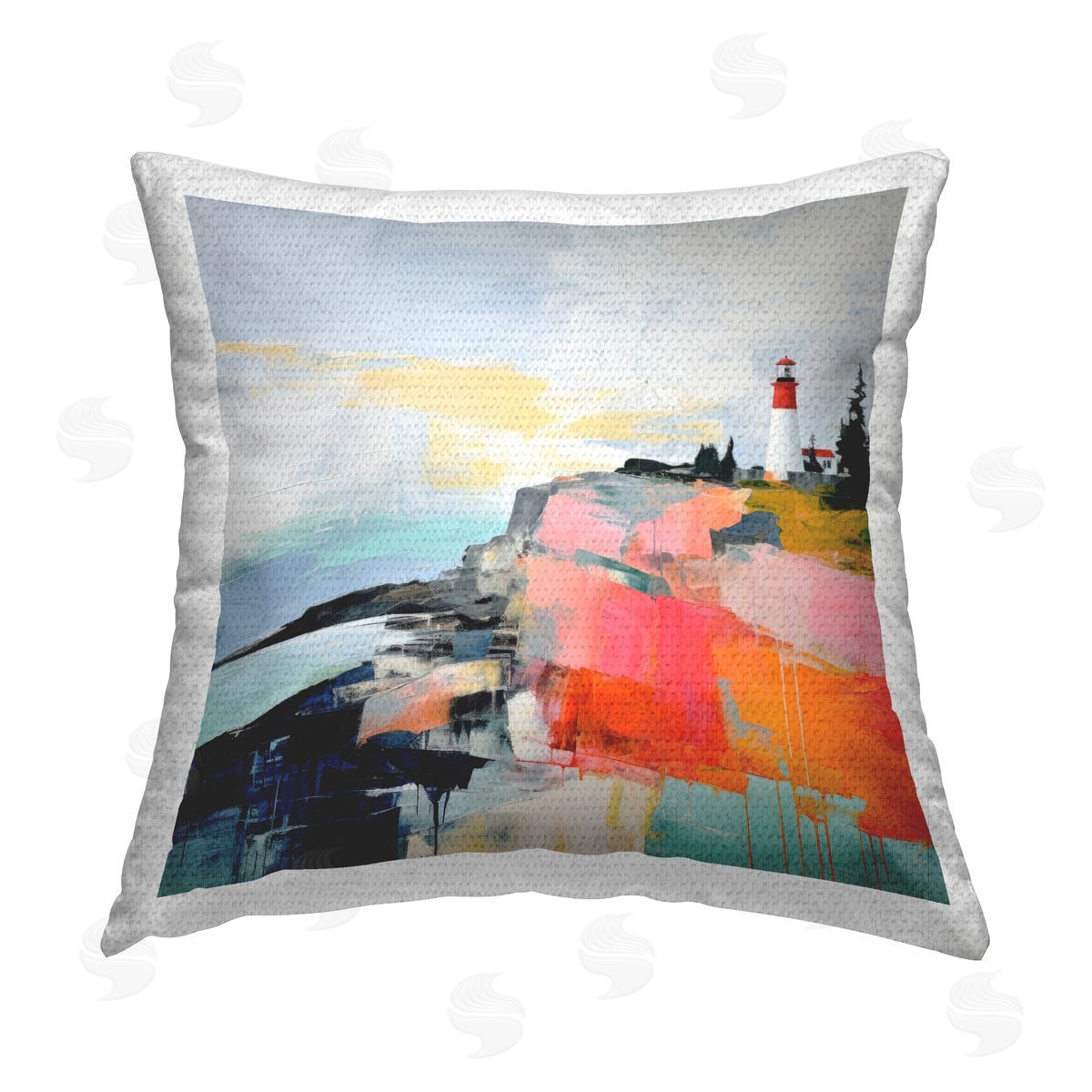 Irena Orlov Abstract Coastal Lighthouse Outdoor Quick-Dry Polyester Printed Throw Pillow