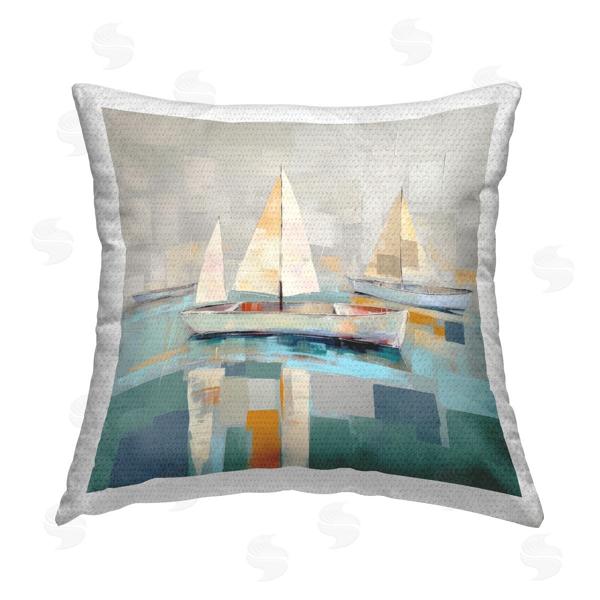 Irena Orlov Abstract Sailboat Fleet Outdoor Quick-Dry Polyester Printed Throw Pillow