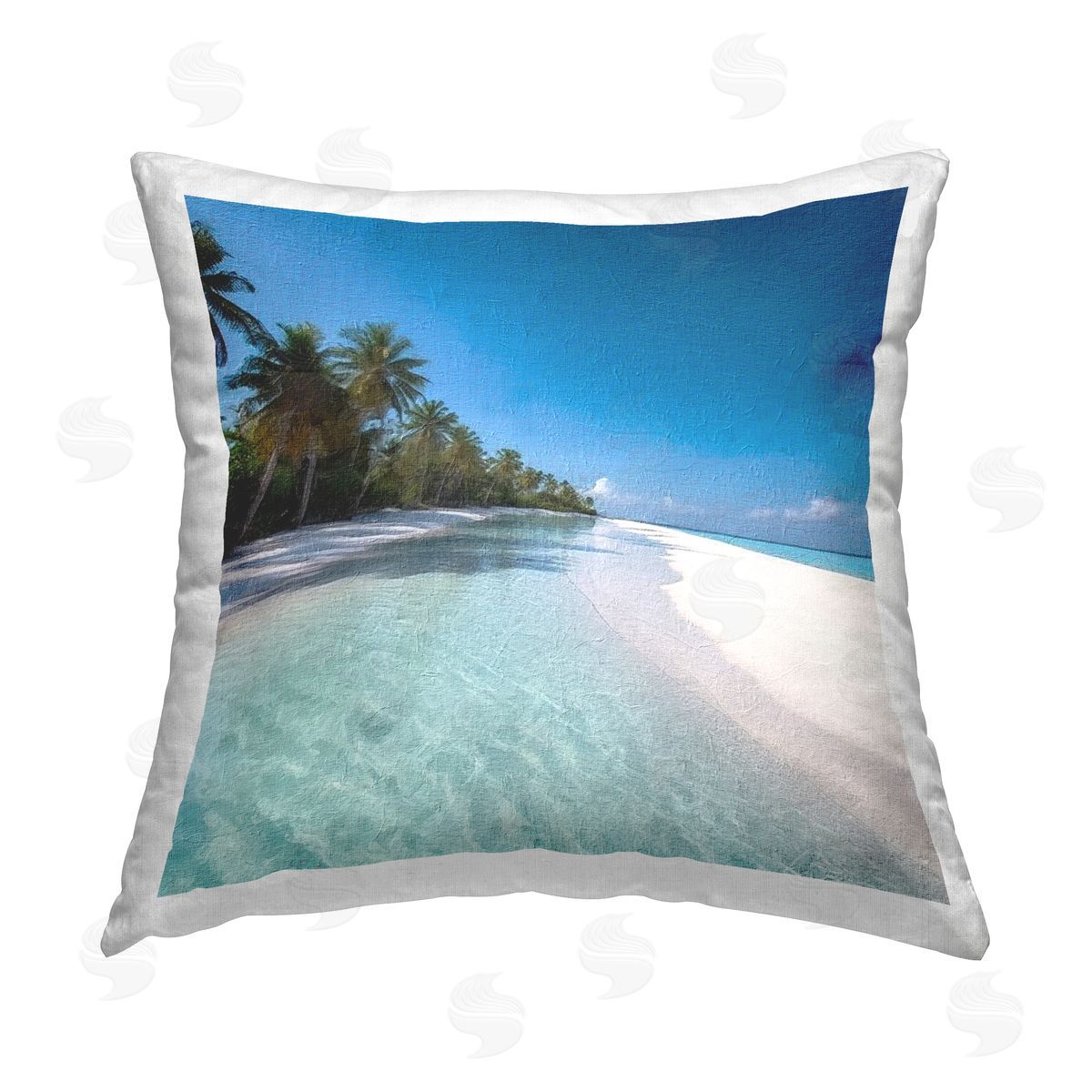 Riley B Tropical Sea View Printed Plush Polyester Throw Pillow