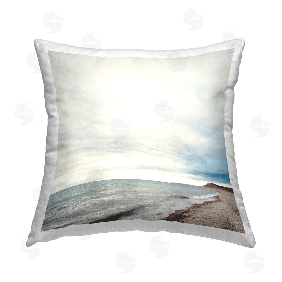 Anna Coppel Nautical Beach Horizon Printed Plush Polyester Throw Pillow
