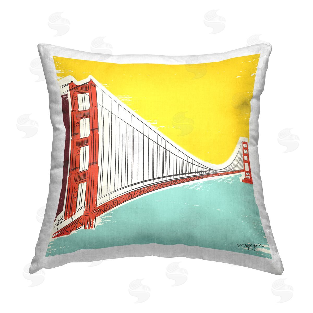 Pragya Kothari Golden Gate Bridge Printed Plush Polyester Throw Pillow