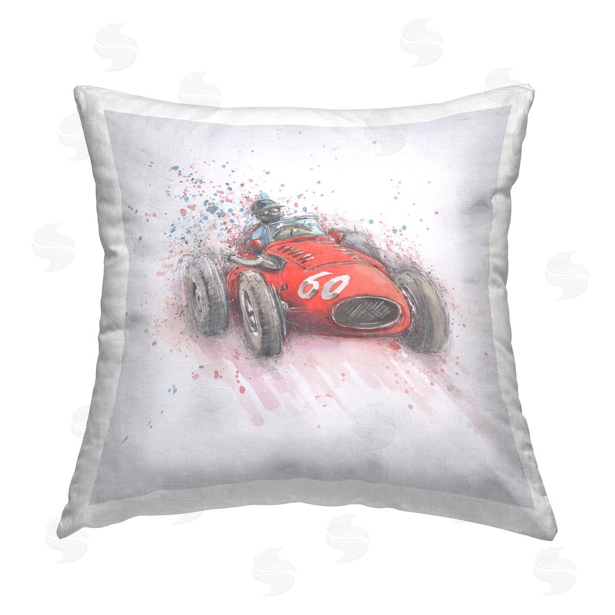 Nicola Mason Modern Race Car Printed Plush Polyester Throw Pillow