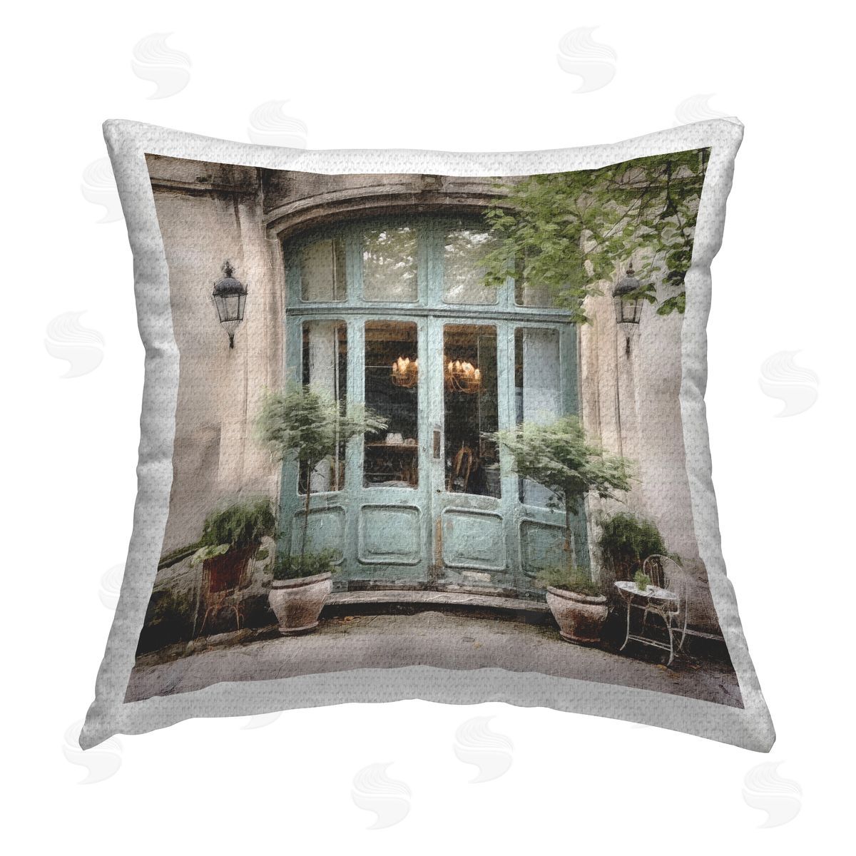 Riley B Botanical French Doors Outdoor Quick-Dry Polyester Printed Throw Pillow