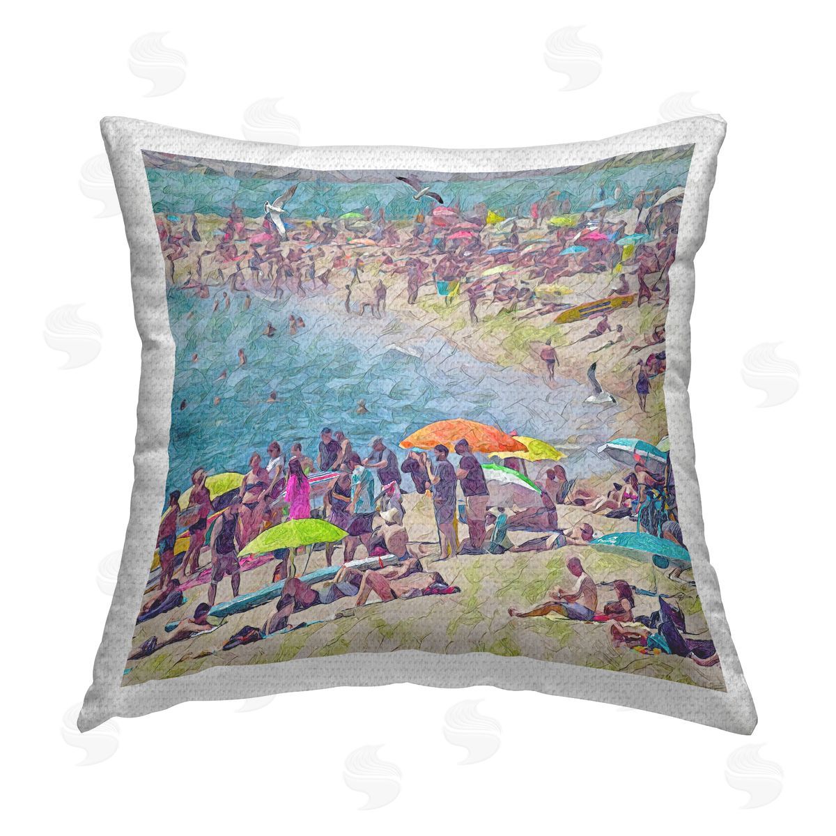 Steve Hunziker Abstract Summer Beach Outdoor Quick-Dry Polyester Printed Throw Pillow