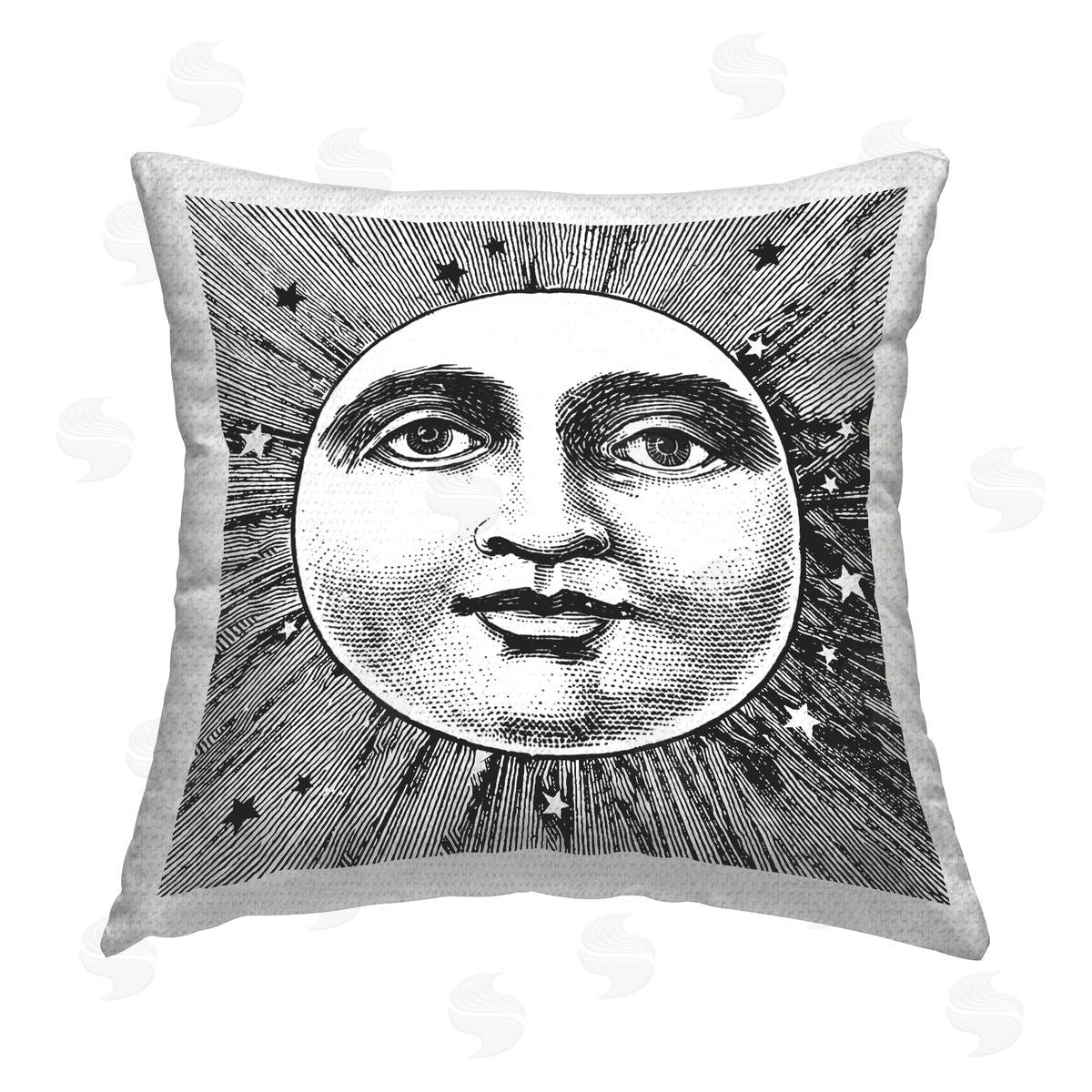Stupell Studio Moon Face Astrology Outdoor Quick-Dry Polyester Printed Throw Pillow