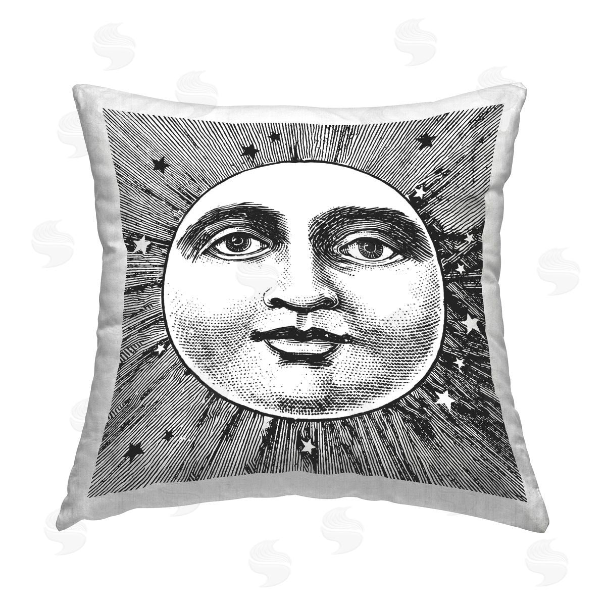 Stupell Studio Moon Face Astrology Printed Plush Polyester Throw Pillow