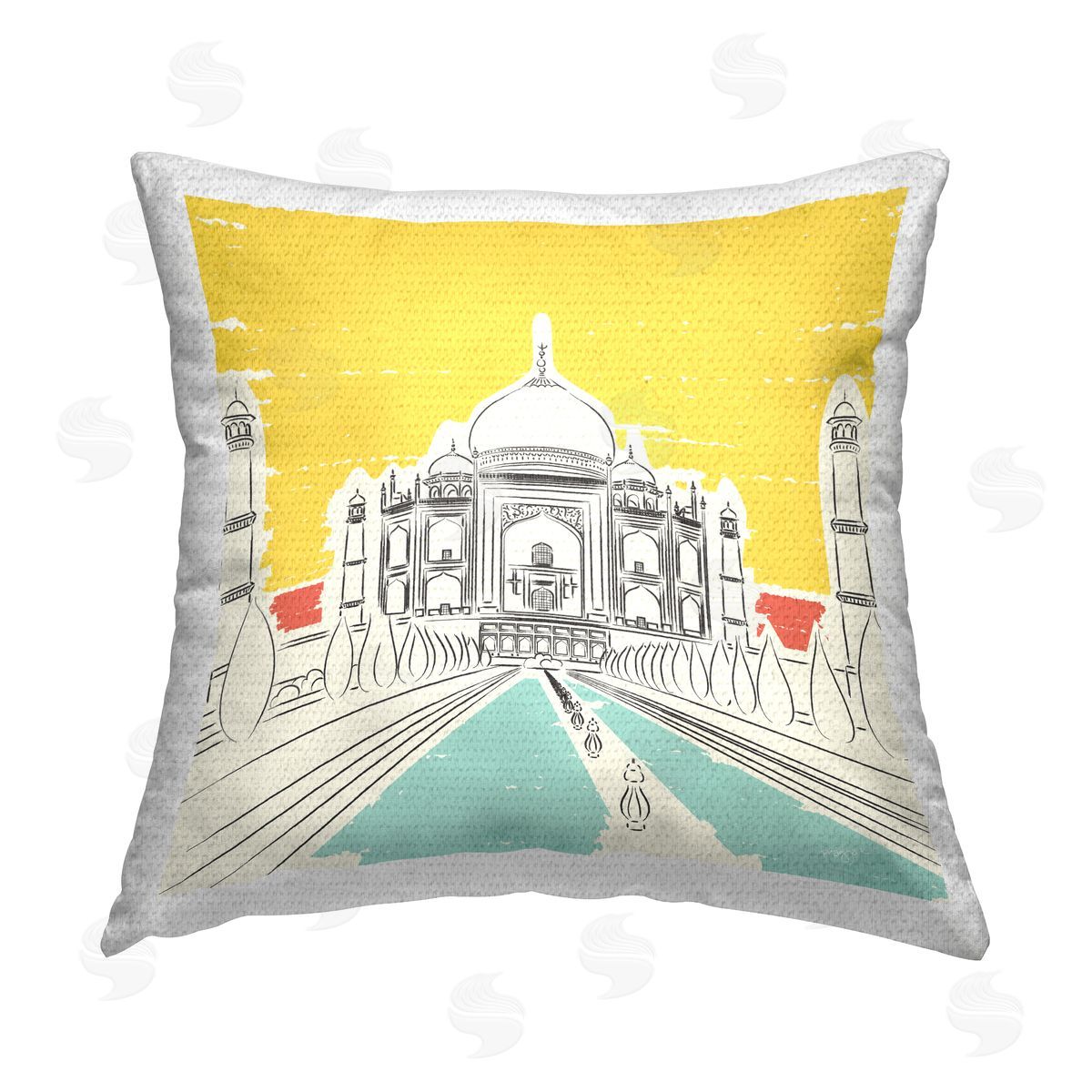 Pragya Kothari Taj Mahal Architecture Outdoor Quick-Dry Polyester Printed Throw Pillow