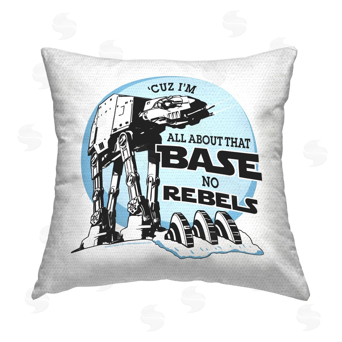 Off World Designs No Rebels Robot Phrase Outdoor Quick-Dry Polyester Printed Throw Pillow