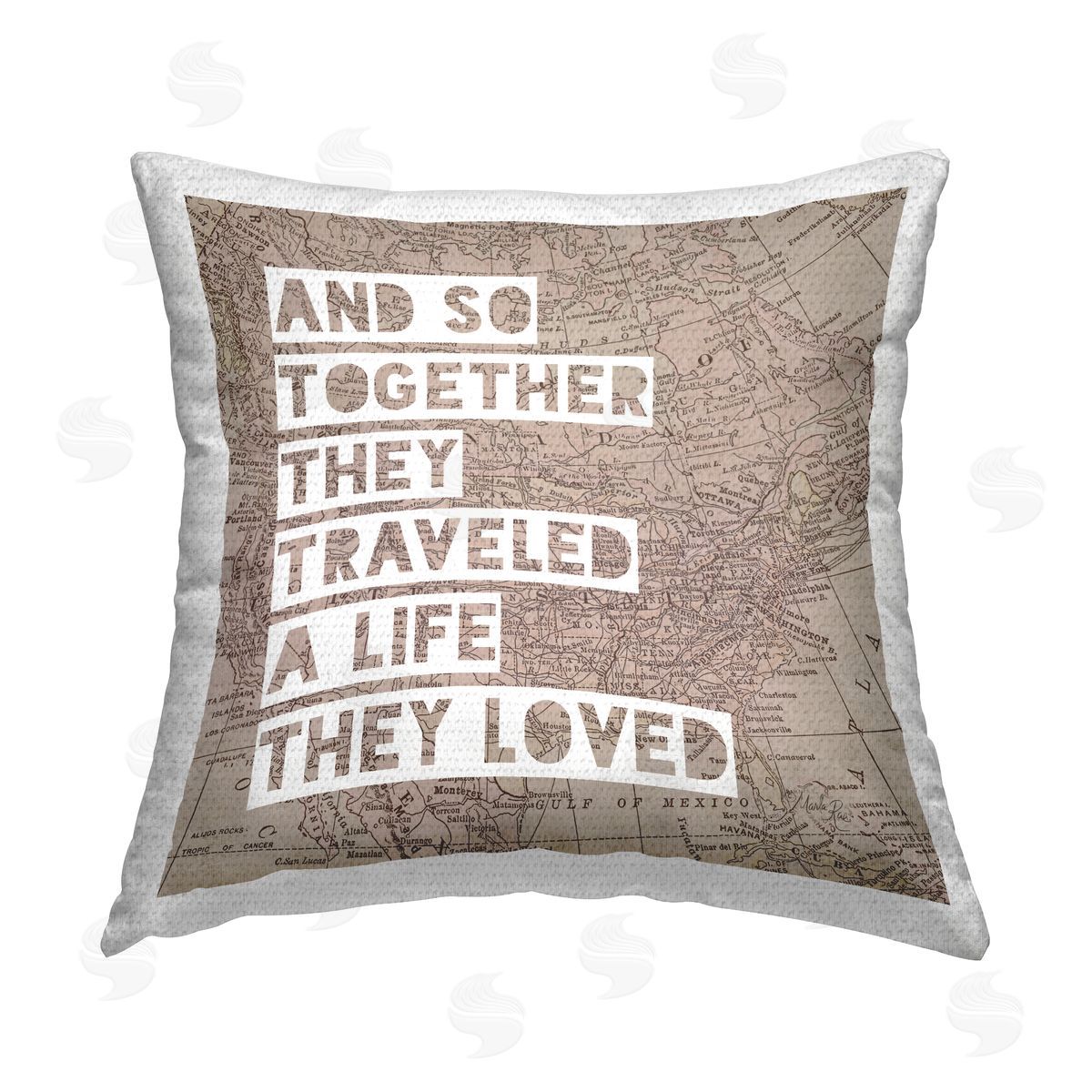 Marla Rae Romantic Travel Phrase Outdoor Quick-Dry Polyester Printed Throw Pillow