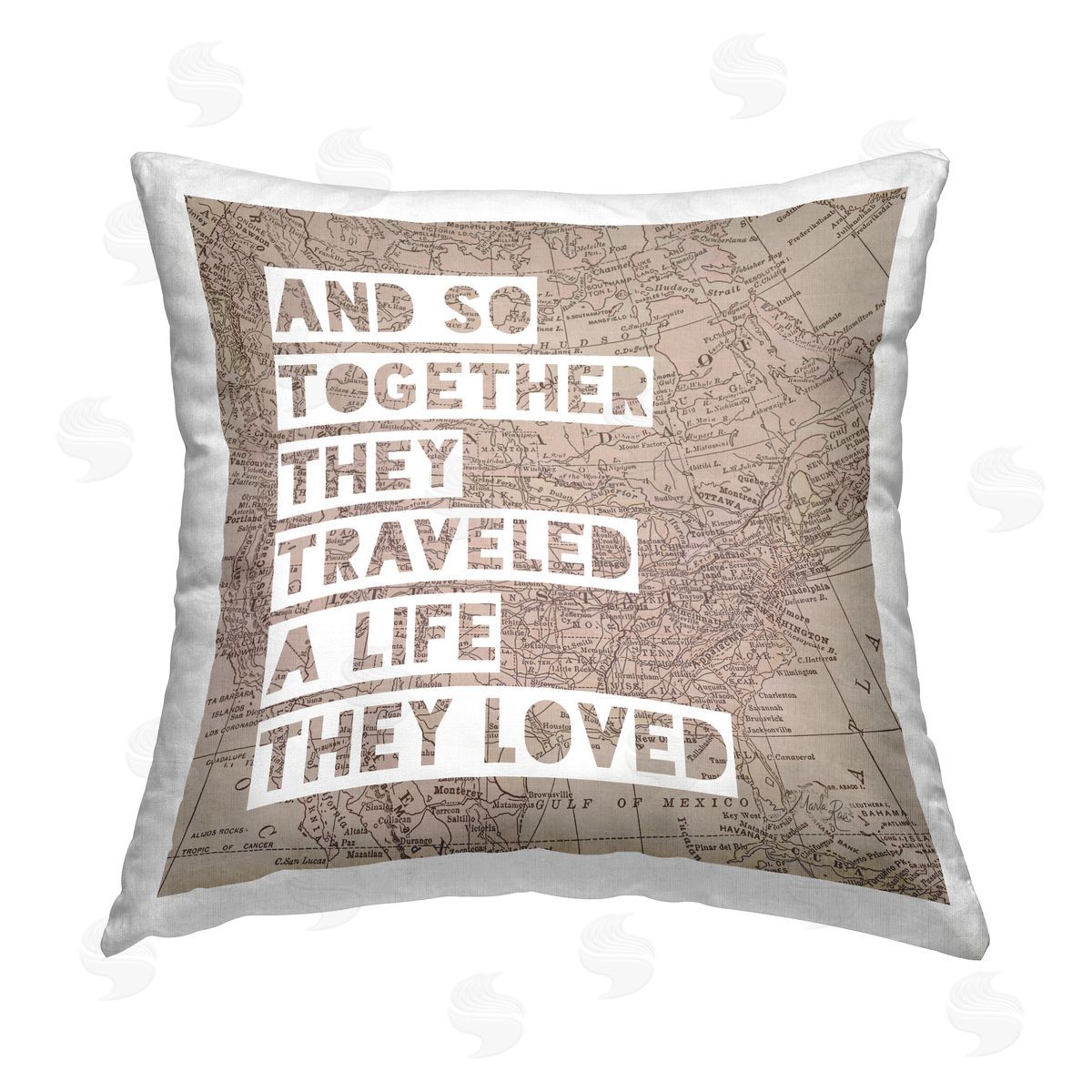 Marla Rae Romantic Travel Phrase Printed Plush Polyester Throw Pillow
