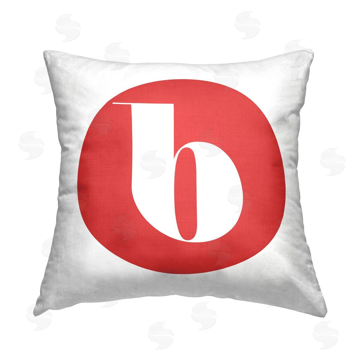 Stupell Studio Red Initial B Printed Plush Polyester Throw Pillow