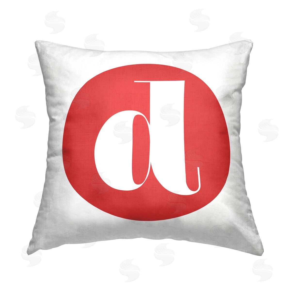 Stupell Studio Red Initial D Printed Plush Polyester Throw Pillow