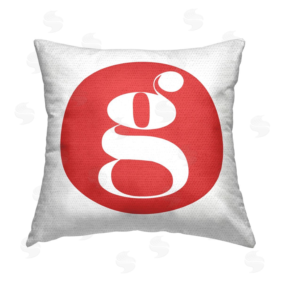 Stupell Studio Red Initial G Outdoor Quick-Dry Polyester Printed Throw Pillow