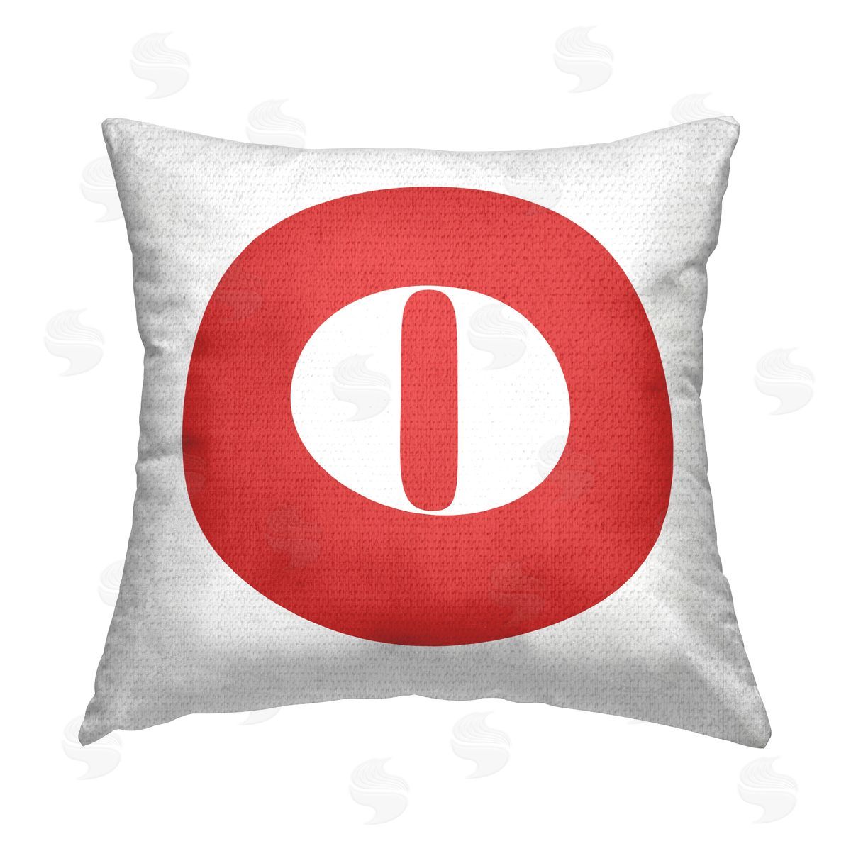 Stupell Studio Red Initial O Outdoor Quick-Dry Polyester Printed Throw Pillow