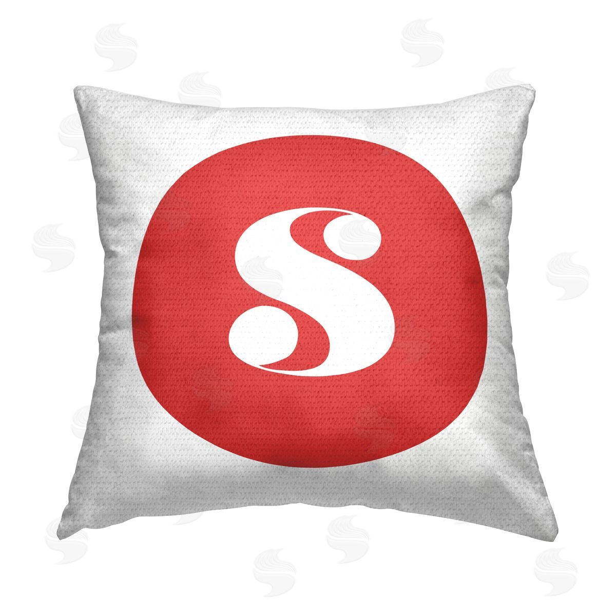 Stupell Studio Red Initial S Outdoor Quick-Dry Polyester Printed Throw Pillow