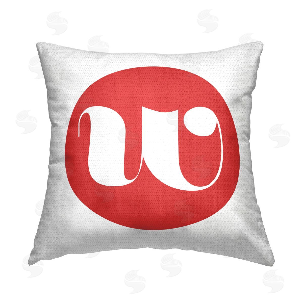 Stupell Studio Red Initial W Outdoor Quick-Dry Polyester Printed Throw Pillow