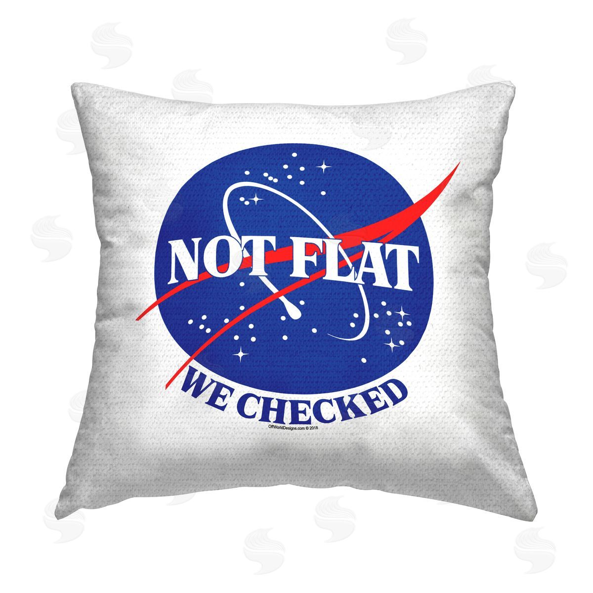 Off World Designs Not Flat We Checked Outdoor Quick-Dry Polyester Printed Throw Pillow