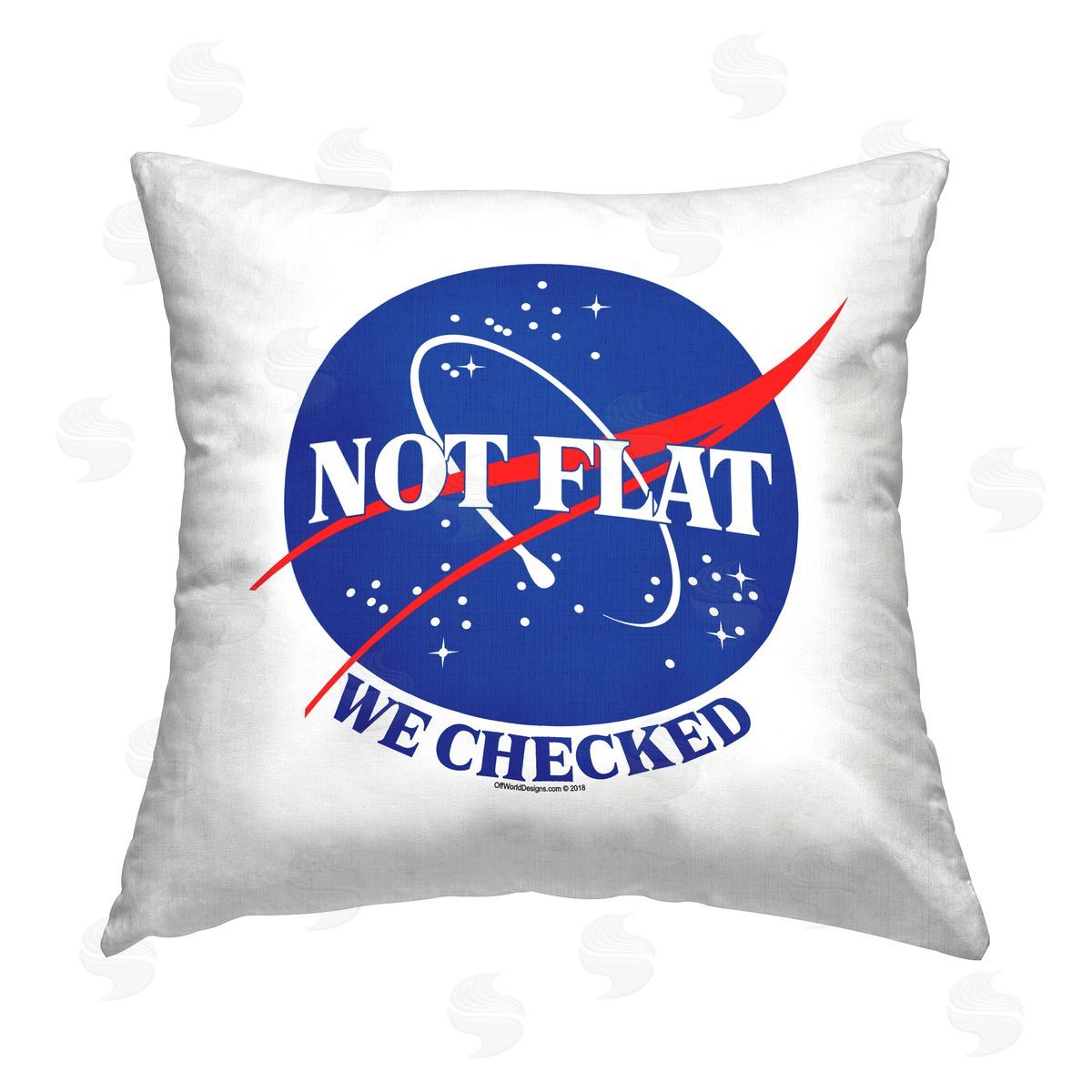 Off World Designs Not Flat We Checked Printed Plush Polyester Throw Pillow