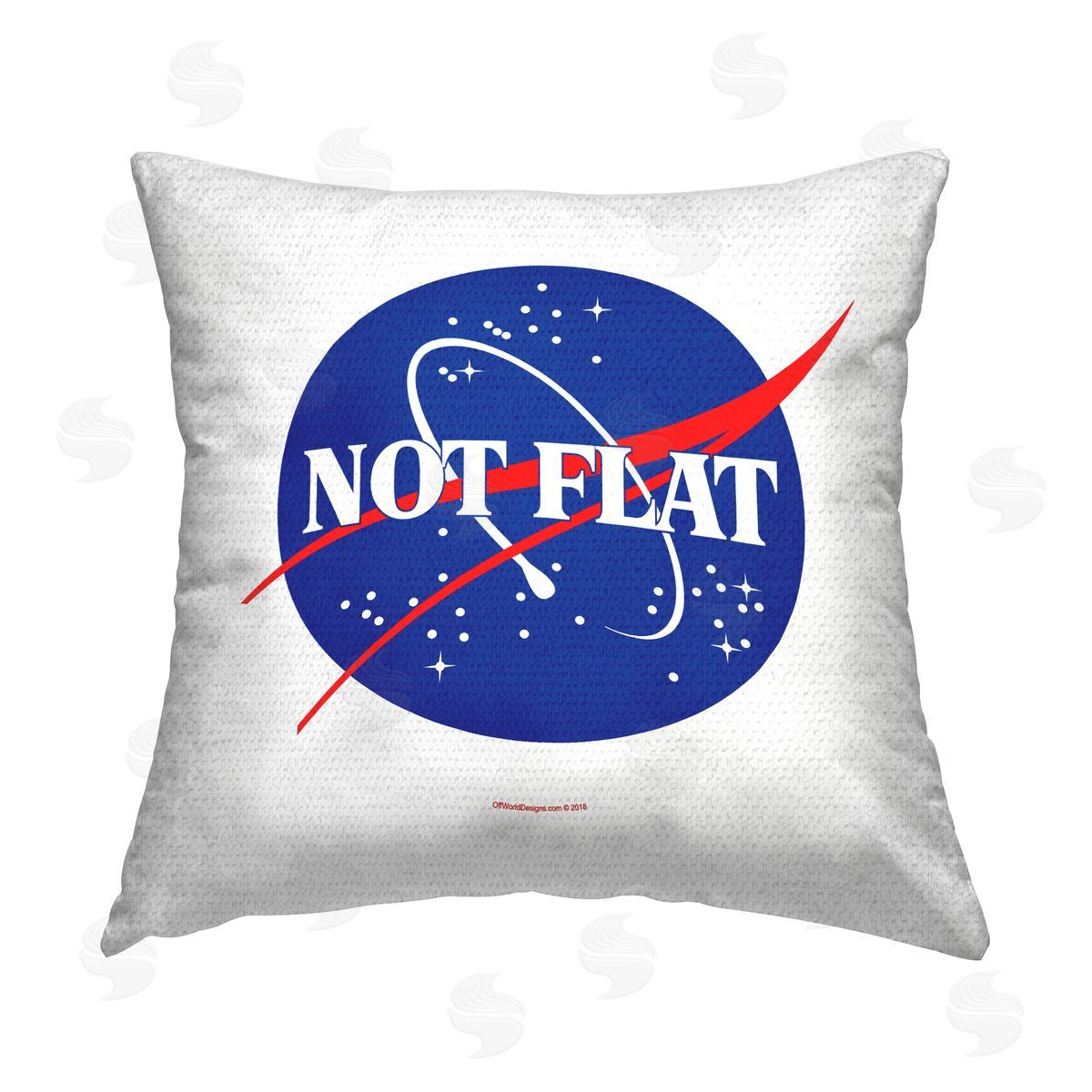 Off World Designs Not Flat Astronomy Outdoor Quick-Dry Polyester Printed Throw Pillow