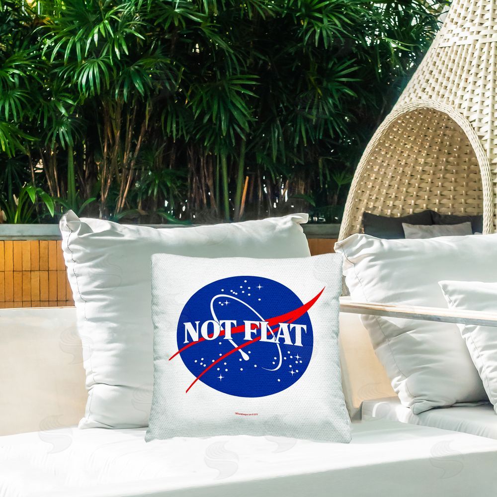 Off World Designs Not Flat Astronomy Outdoor Quick-Dry Polyester Printed Throw Pillow in Back Yard