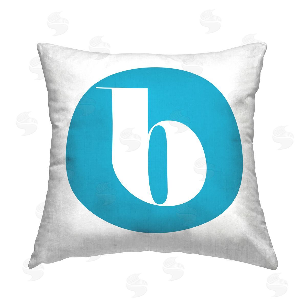 Stupell Studio Blue Initial B Printed Plush Polyester Throw Pillow