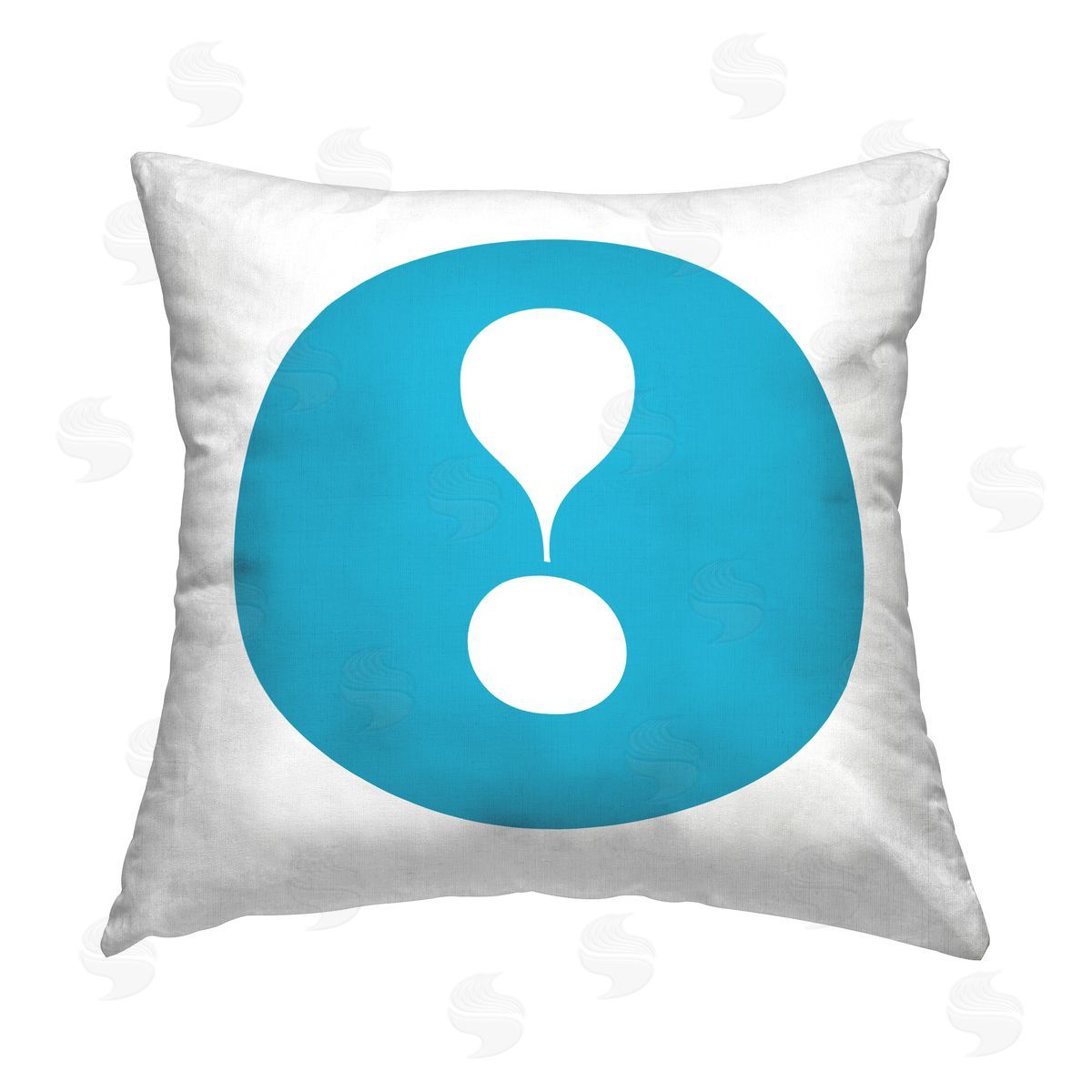 Stupell Studio Blue Exclamation Initial Printed Plush Polyester Throw Pillow
