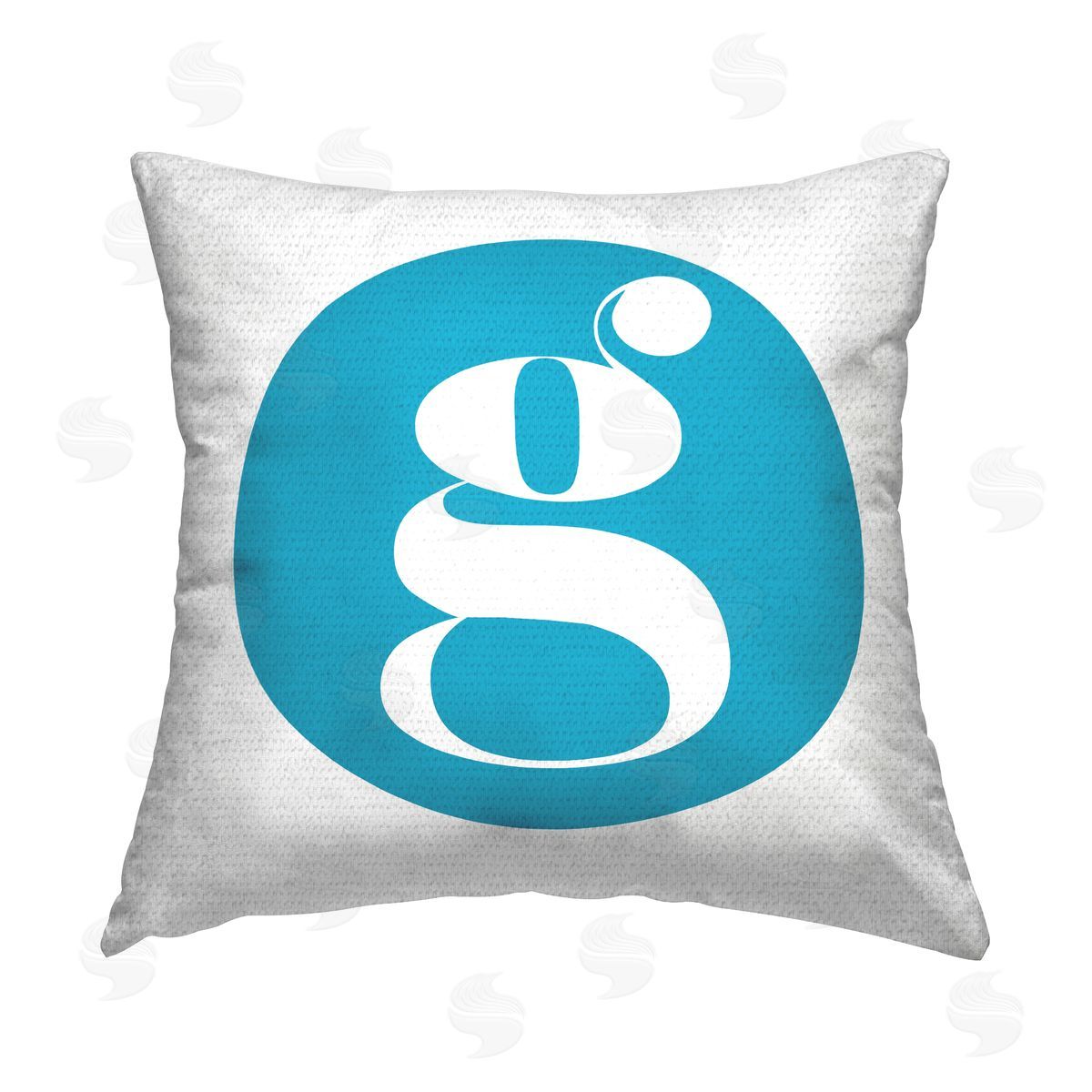 Stupell Studio Blue Initial G Outdoor Quick-Dry Polyester Printed Throw Pillow