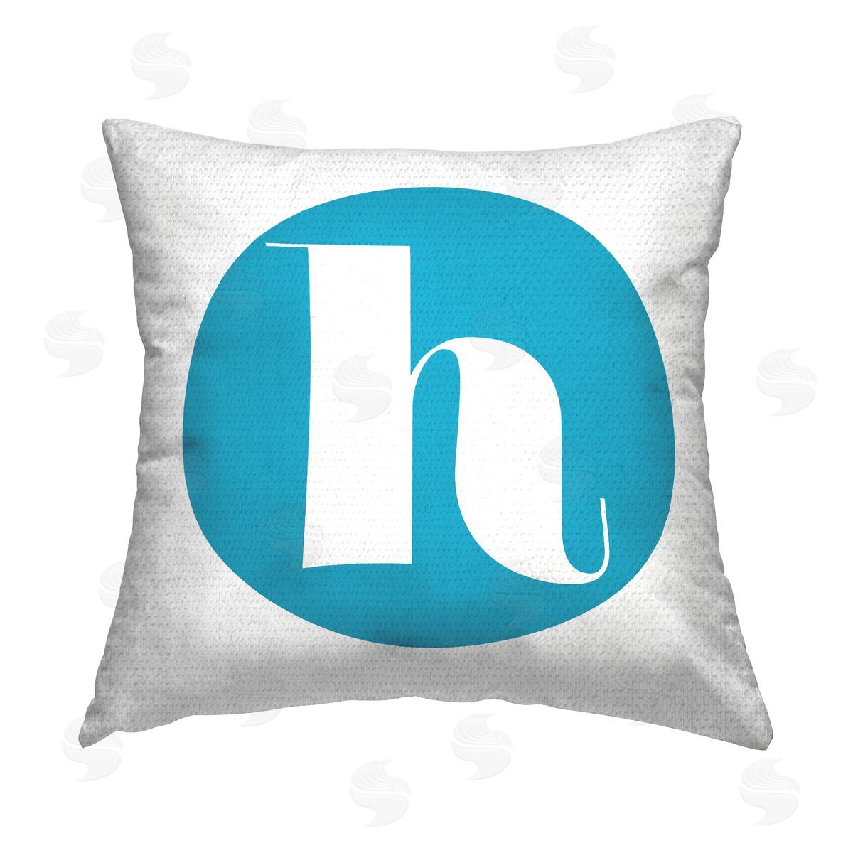 Stupell Studio Blue Initial H Outdoor Quick-Dry Polyester Printed Throw Pillow