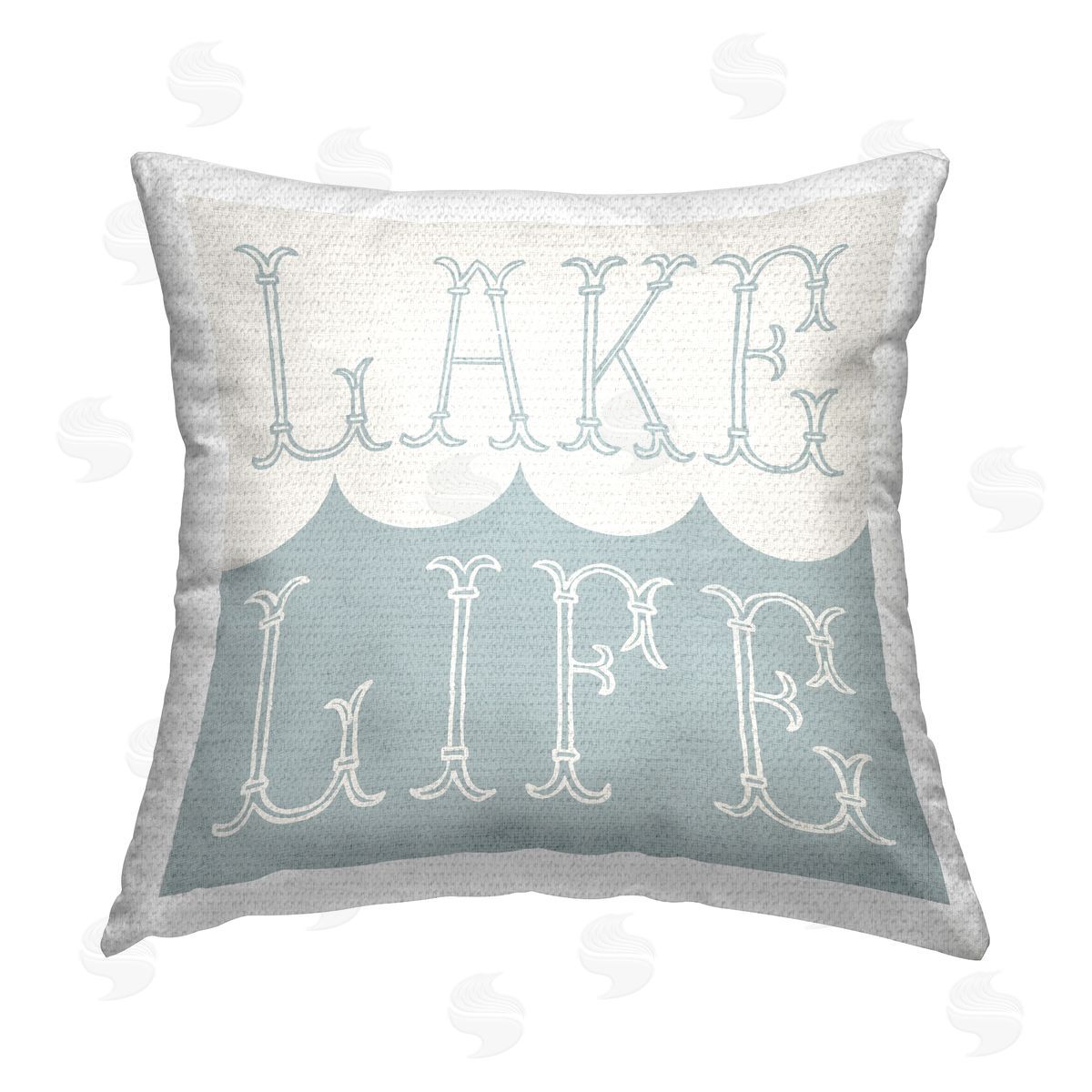 Stupell Studio Lake Life Wave Phrase Outdoor Quick-Dry Polyester Printed Throw Pillow