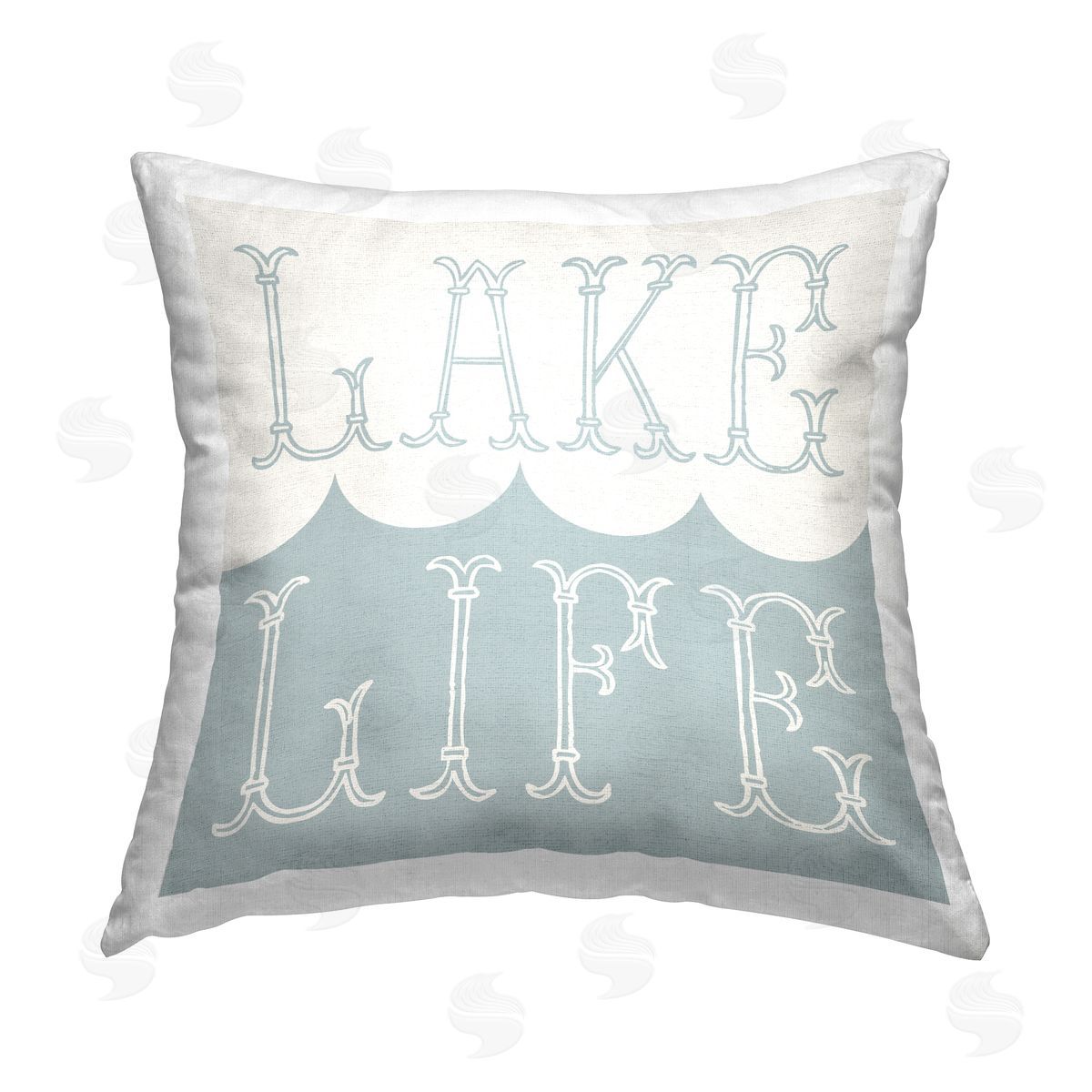 Stupell Studio Lake Life Wave Phrase Printed Plush Polyester Throw Pillow