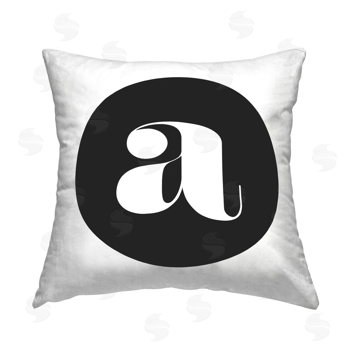 Stupell Studio Black Initial A Printed Plush Polyester Throw Pillow
