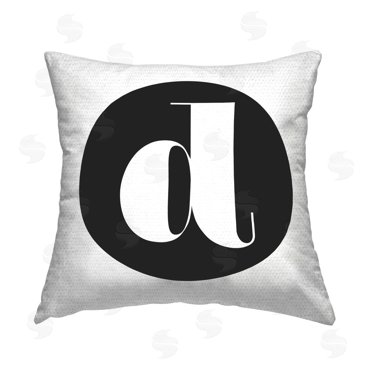 Stupell Studio Black Initial D Outdoor Quick-Dry Polyester Printed Throw Pillow
