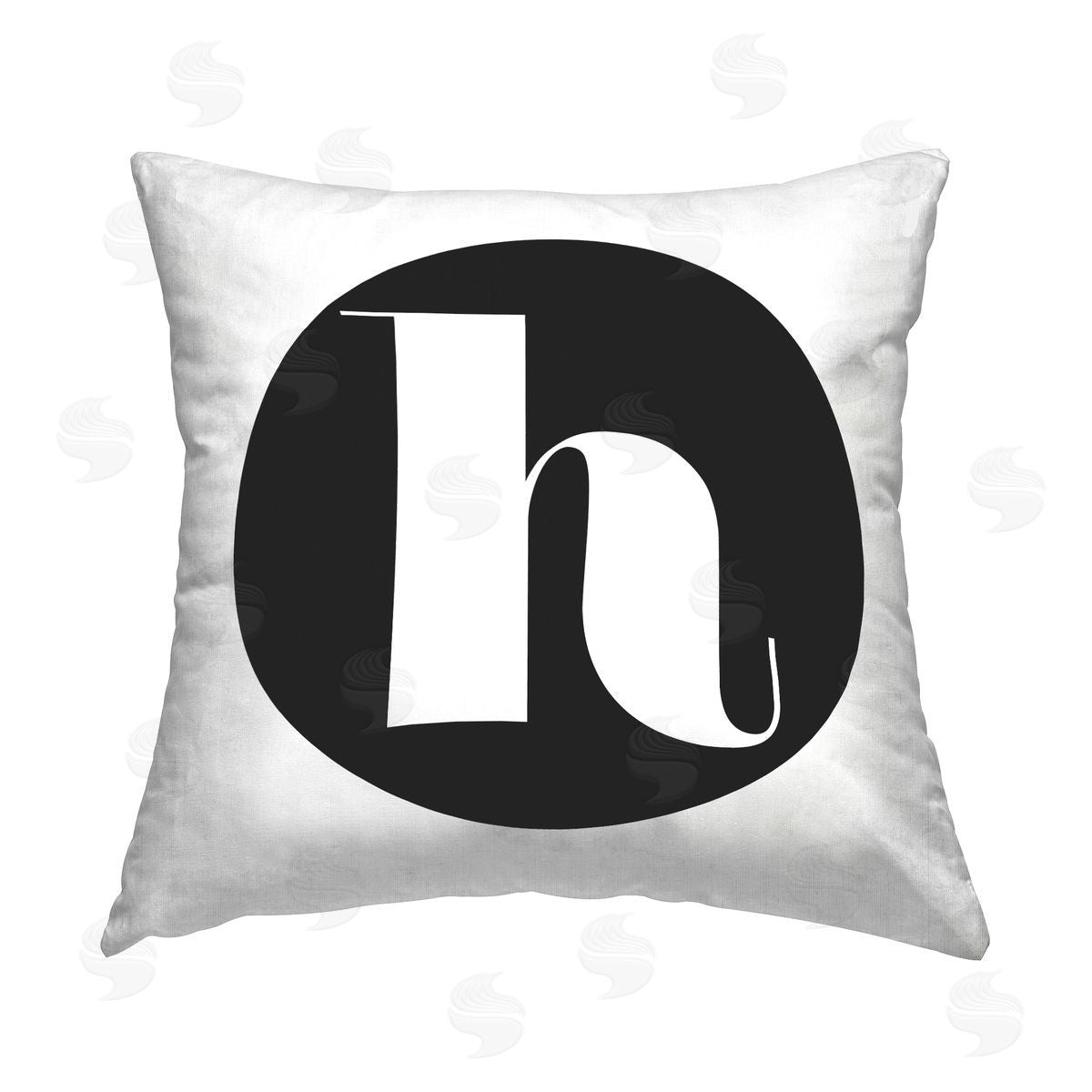 Stupell Studio Black Initial H Printed Plush Polyester Throw Pillow