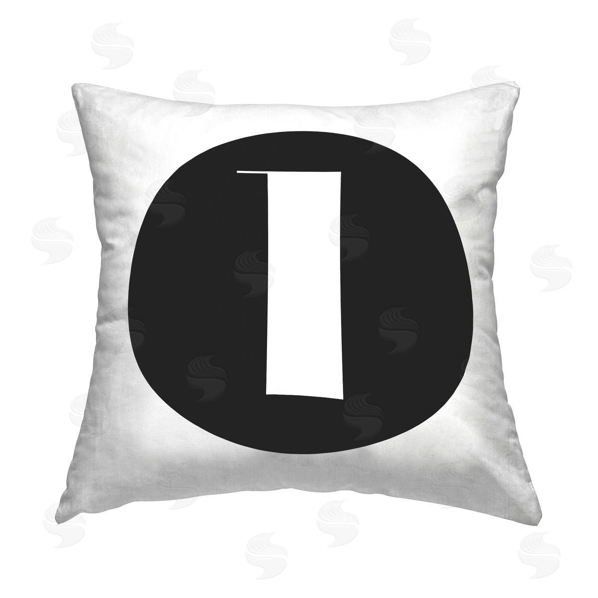 Stupell Studio Black Initial L Printed Plush Polyester Throw Pillow