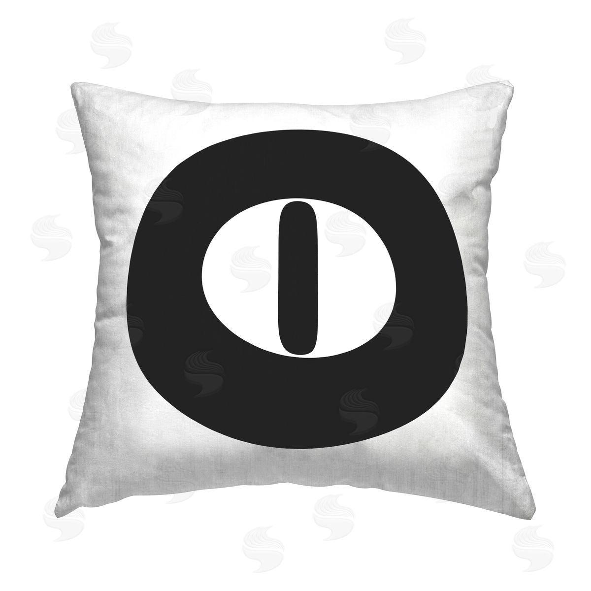 Stupell Studio Black Initial O Printed Plush Polyester Throw Pillow