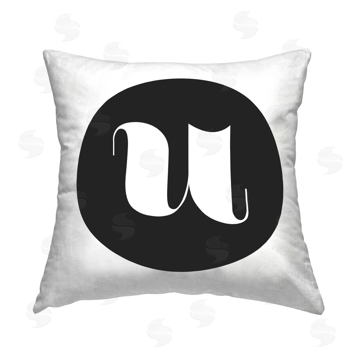 Stupell Studio Black Initial U Printed Plush Polyester Throw Pillow