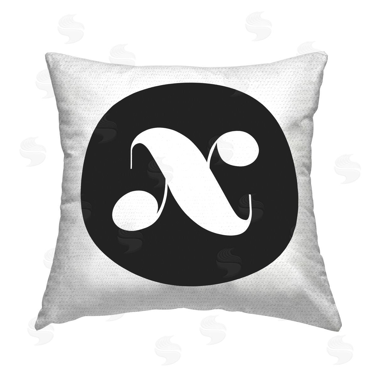 Stupell Studio Black Initial X Outdoor Quick-Dry Polyester Printed Throw Pillow