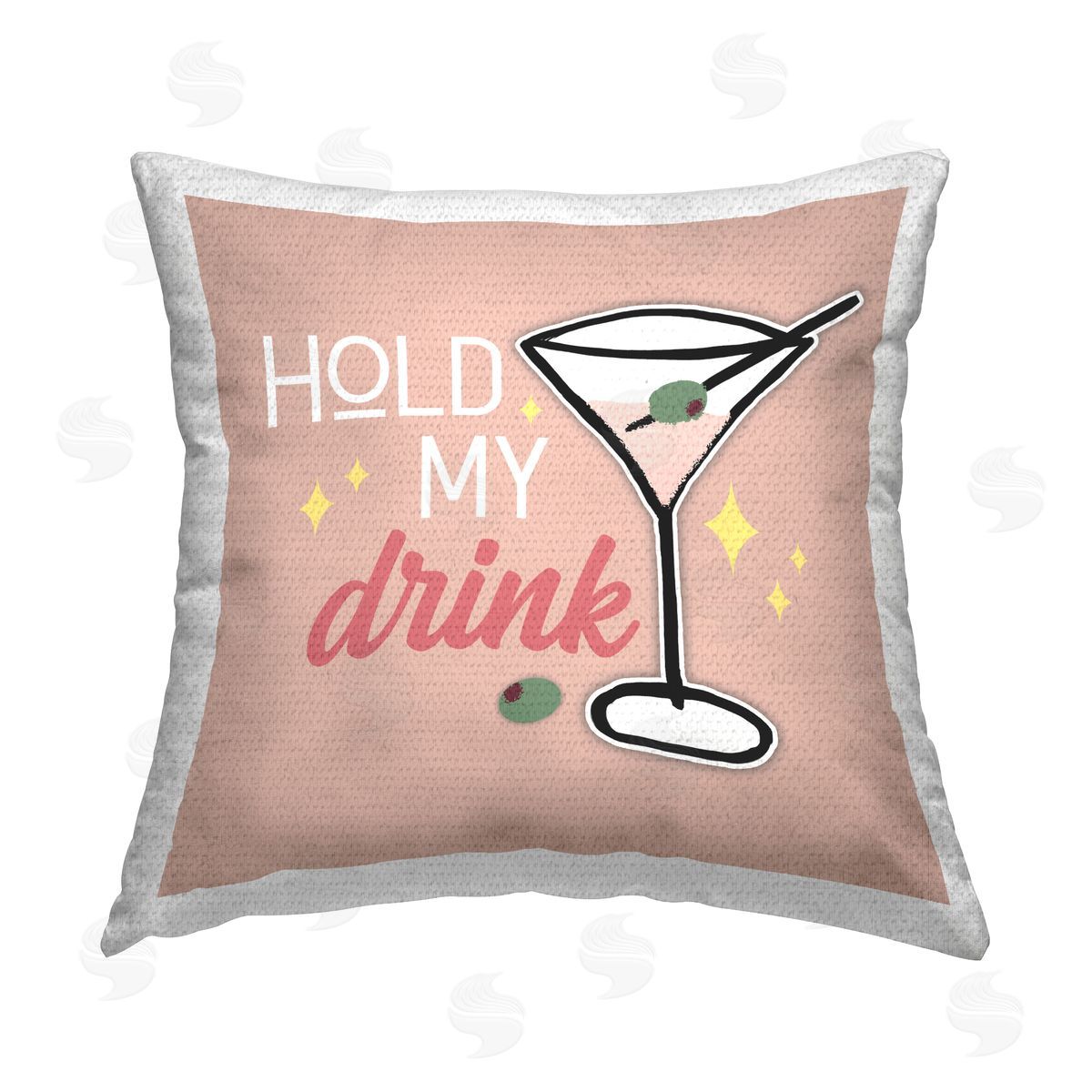 Anna Quach Hold My Drink Phrase Outdoor Quick-Dry Polyester Printed Throw Pillow