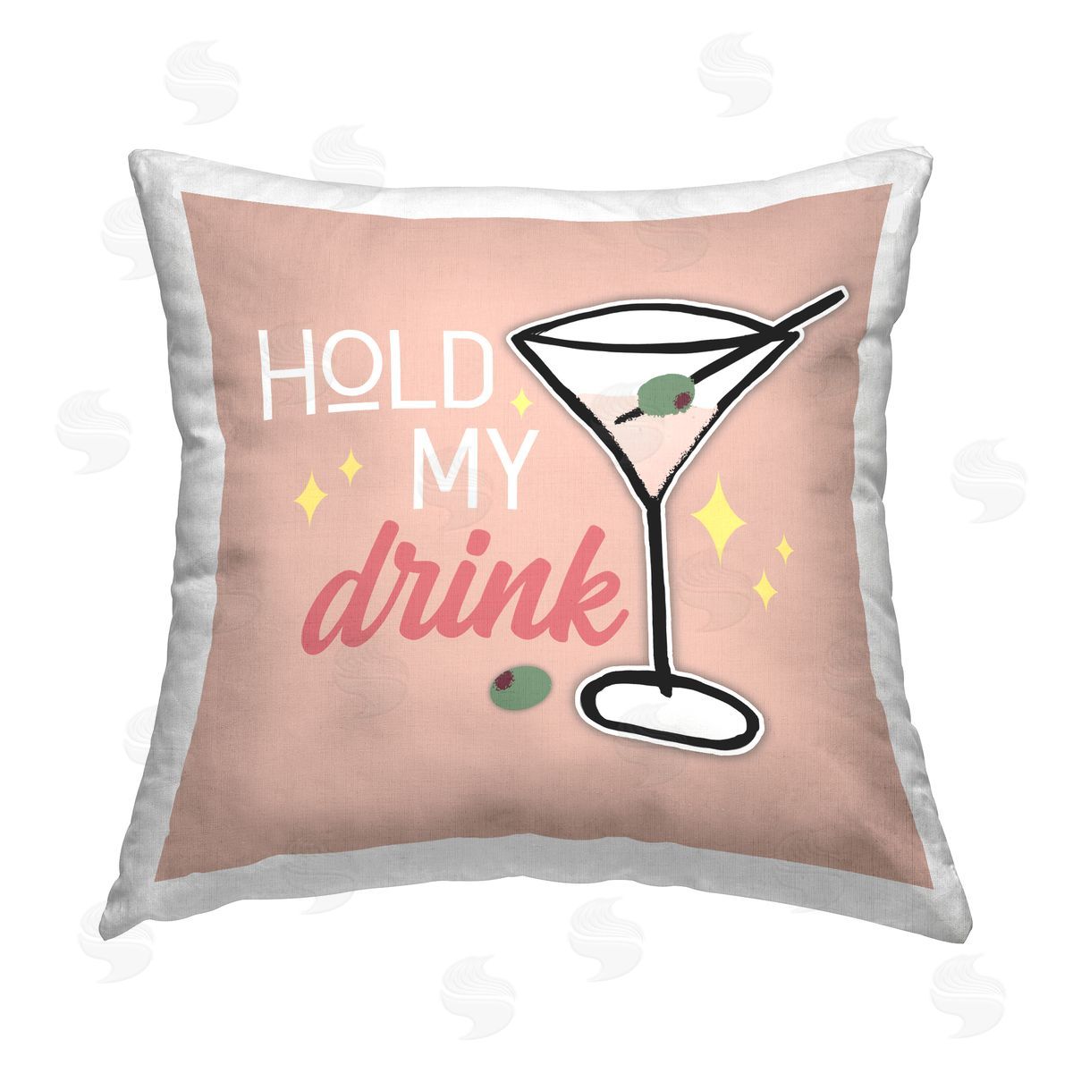 Anna Quach Hold My Drink Phrase Printed Plush Polyester Throw Pillow