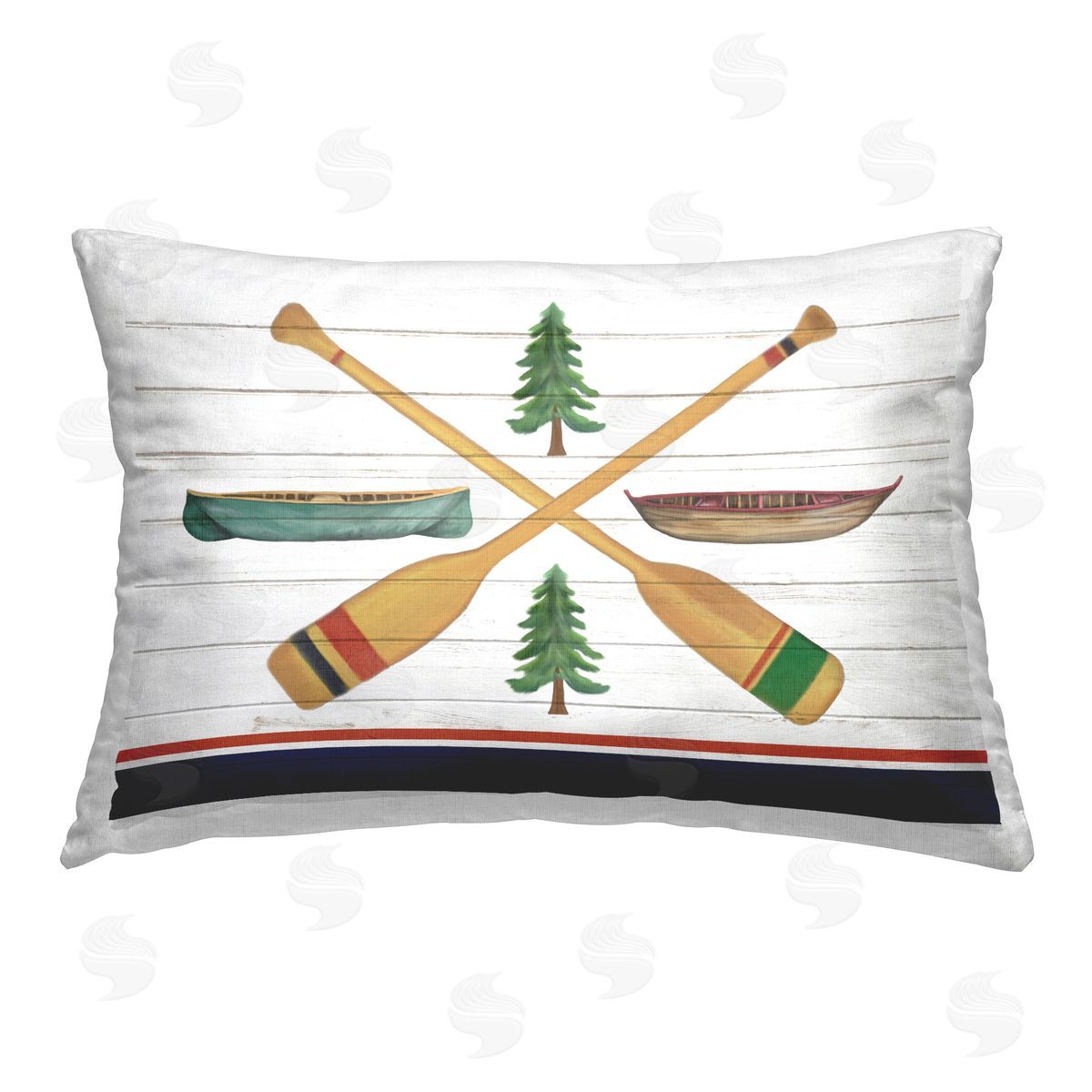 Kim Allen Rustic Cabin Oars Printed Plush Polyester Throw Pillow