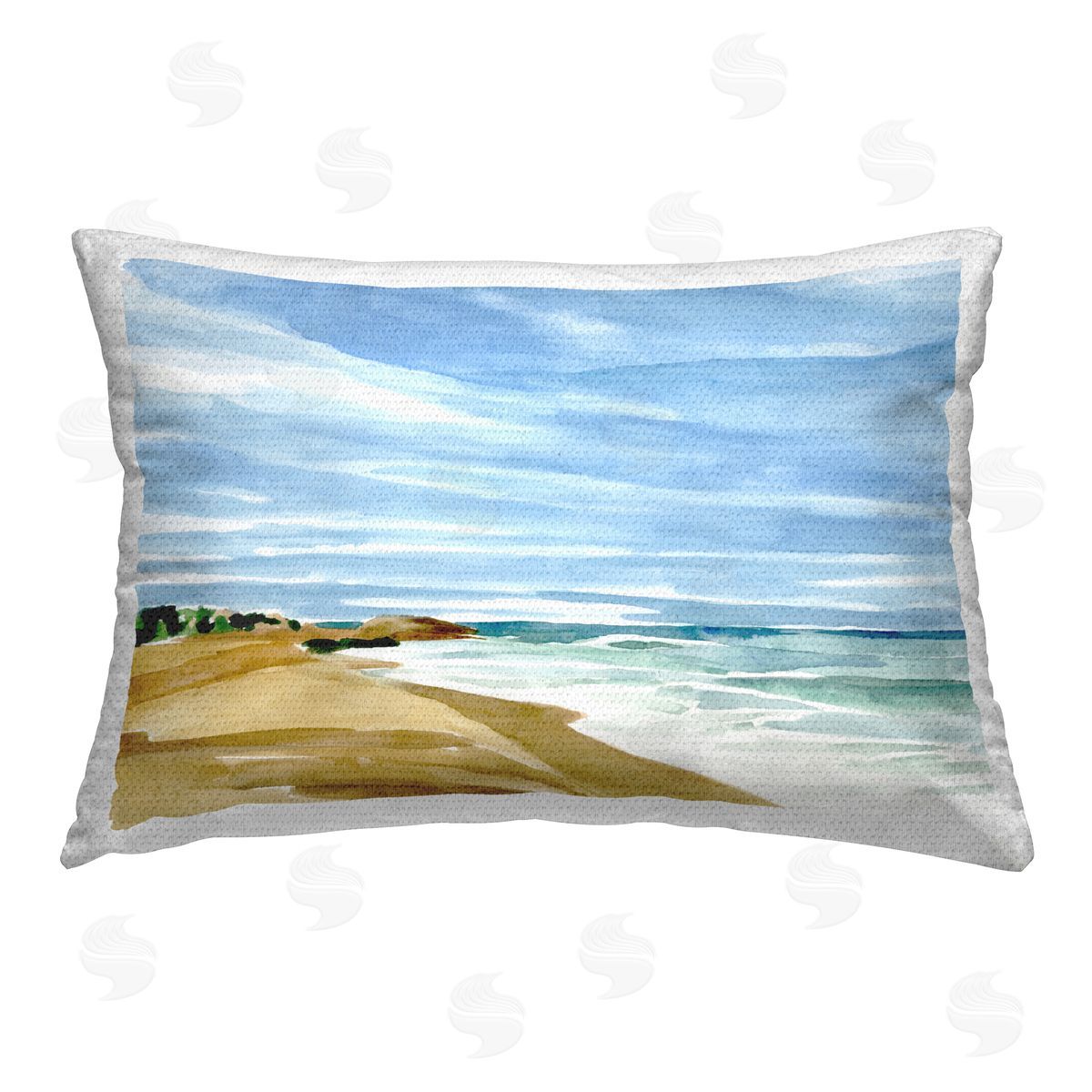 Annie Warren Modern Beach Landscape Outdoor Quick-Dry Polyester Printed Throw Pillow