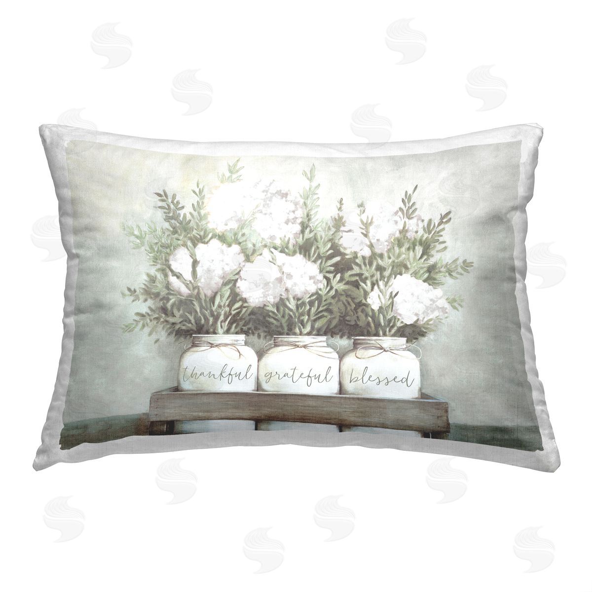 Dogwood Portfolio Thankful Grateful Florals Printed Plush Polyester Throw Pillow