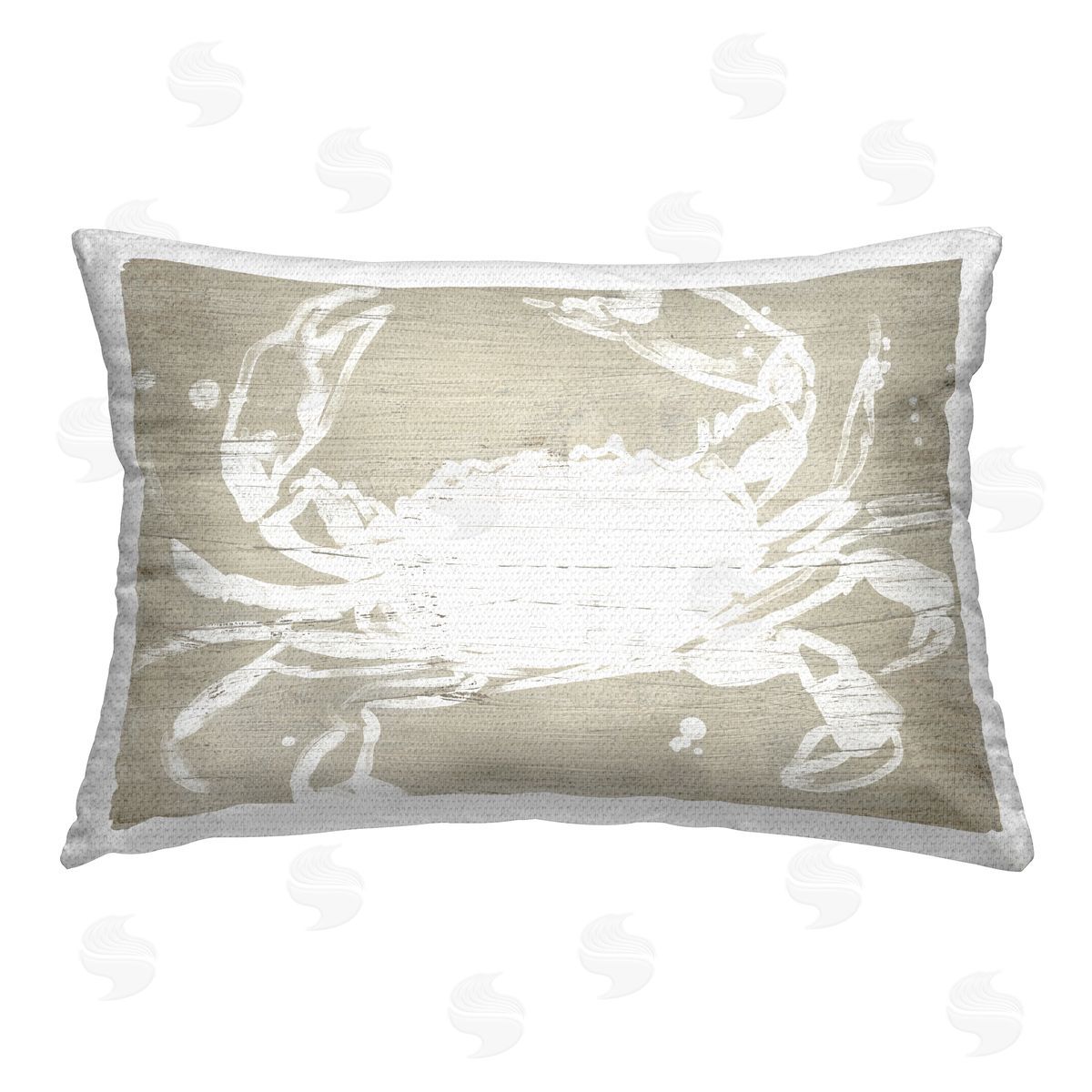 June Erica Vess Rustic Marine Crab Outdoor Quick-Dry Polyester Printed Throw Pillow