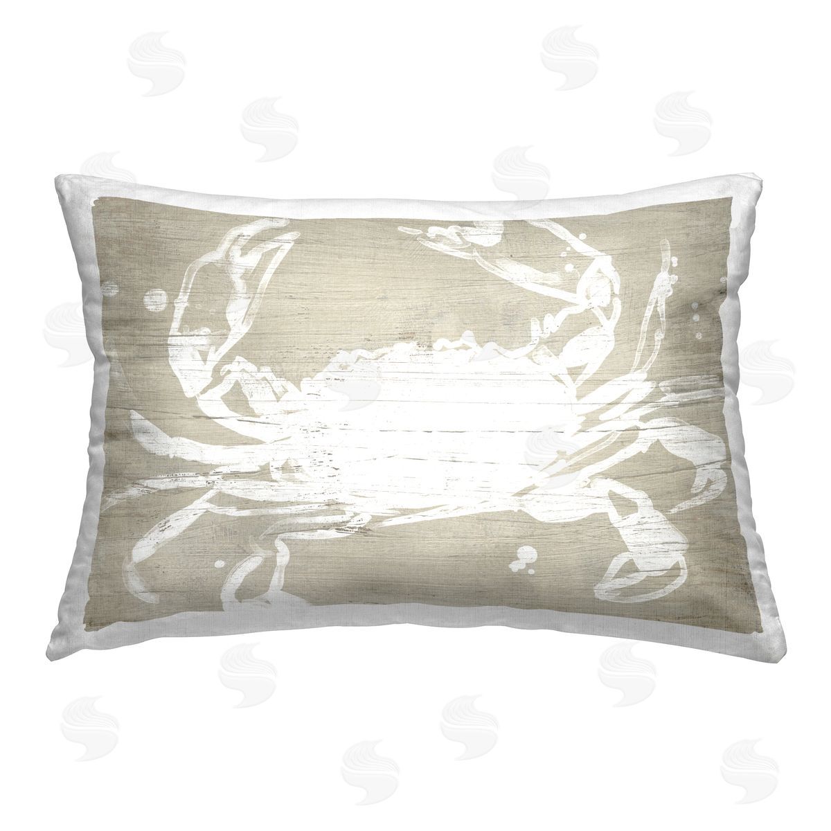 June Erica Vess Rustic Marine Crab Printed Plush Polyester Throw Pillow