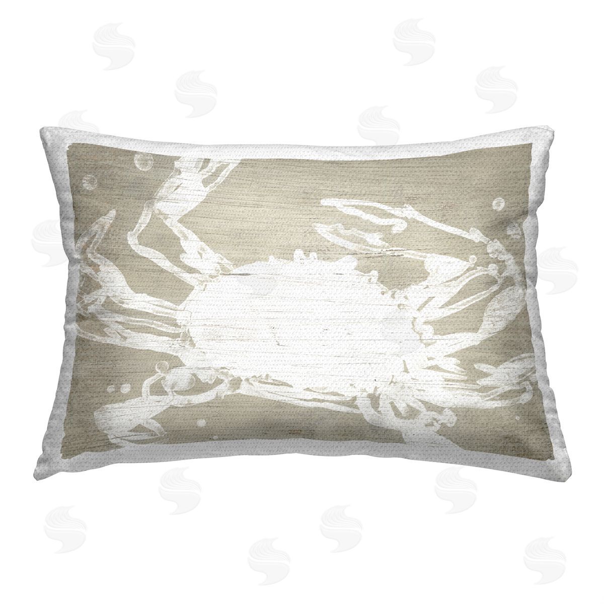 June Erica Vess Rustic Crab Pattern Outdoor Quick-Dry Polyester Printed Throw Pillow