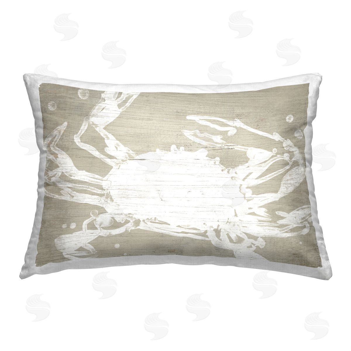 June Erica Vess Rustic Crab Pattern Printed Plush Polyester Throw Pillow