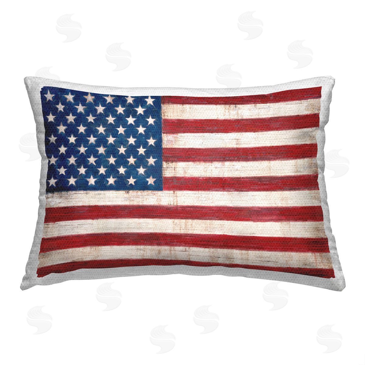 Patriotic American Flag Outdoor Printed Pillow, Home Decor by Ruane Manning